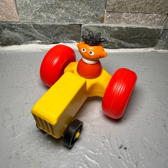 Fisher-Price Other - Fisher-Price Yellow Tractor Toy with Character Rider and Red Wheels